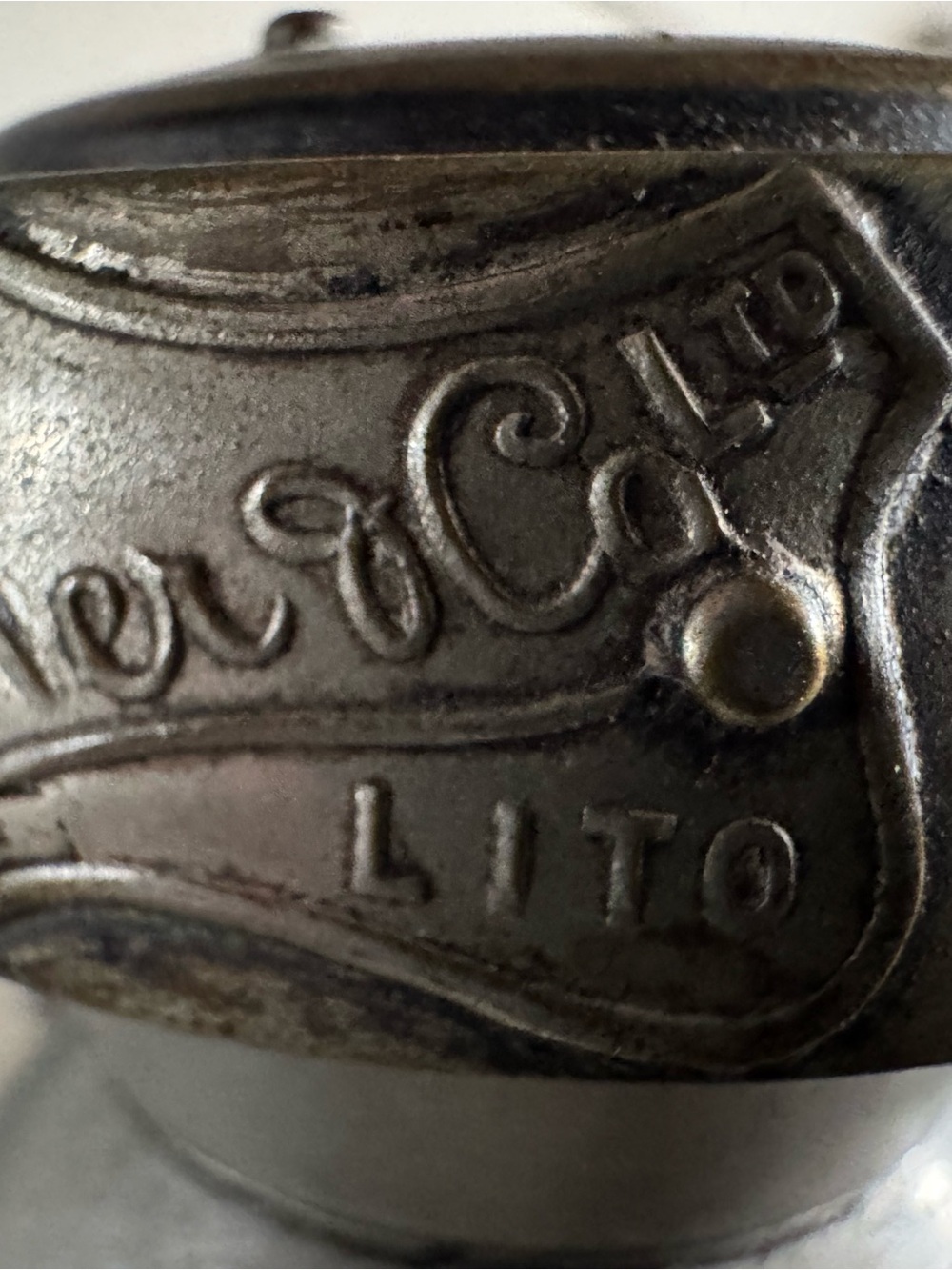 Antique 1890s H. Miller Co Ltd "LITO" Bicycle Oil Lamp - Jeweled & Complete! - Picture 11 of 15